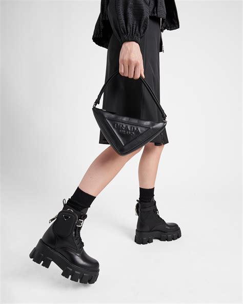 prada nylon wedges boots|Prada boots with pouch price.